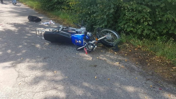 Zderzenie motocykla z osobówką w gminie Dzierzgoń.