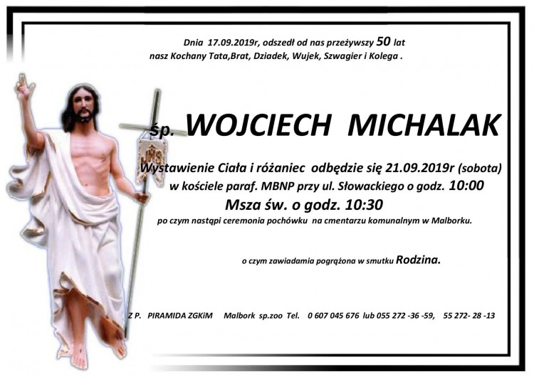 Zmarł Wojciech Michalak. Żył 50 lat.