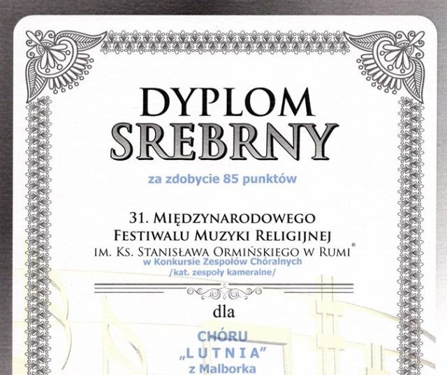 Srebro dla malborskiej Lutni. Międzynarodowy Festiwal Muzyki Religijnej&#8230;