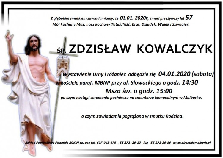 Zmarł Zdzisław Kowalczyk. Żył 57 lat.