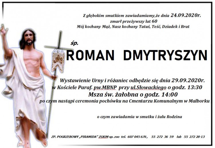 Zmarł Roman Dmytryszyn. Żył 60 lat.