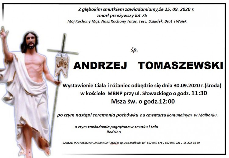 Zmarł Andrzej Tomaszewski. Żył 75 lat.