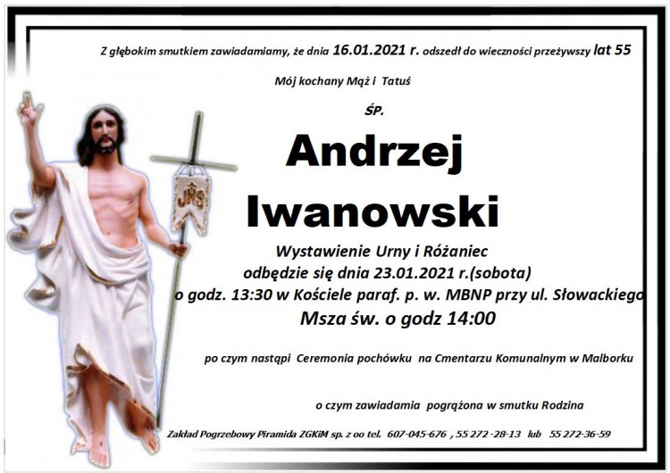 Zmarł Andrzej Iwanowski. Żył 55 lat.