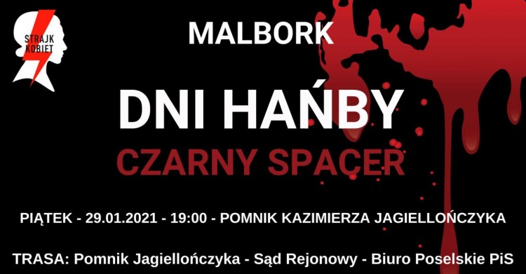 Malbork. „Chcemy normalności!” - w piątek Czarny Spacer ulicami&#8230;