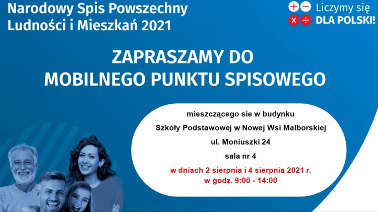 Gmina Malbork. Przyjdź i spisz się w Mobilnym Punkcie Spisowym.