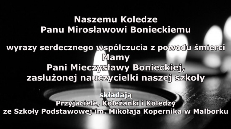 Kondolencje przyjaciół i pracowników Szkoły Podstawowej im. Mikołaja&#8230;