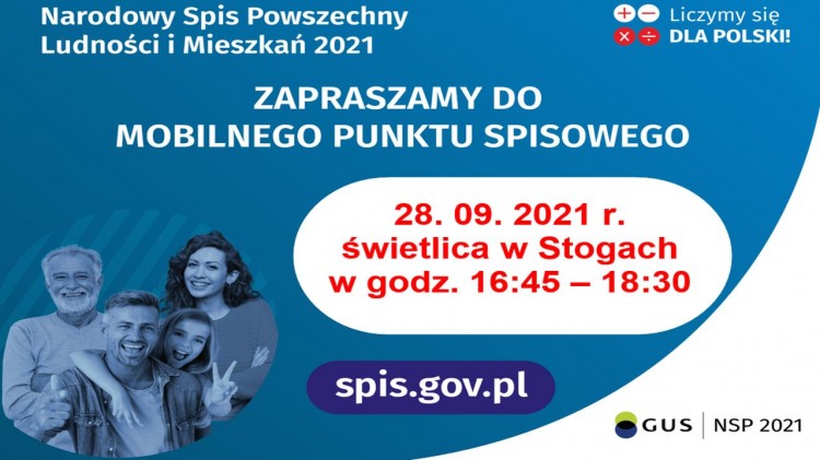 Gmina Malbork. Spisz się w Mobilnym Punkcie Spisowym w Stogach.