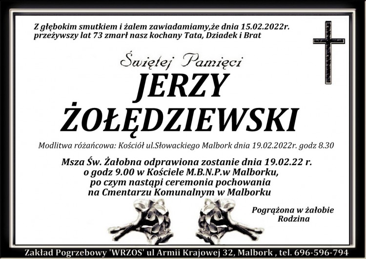 Zmarł Jerzy Żołędziewski. Żył 73 lata.