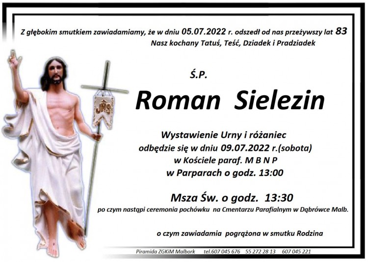 Zmarł Roman Sielezin. Żył 83 lata.