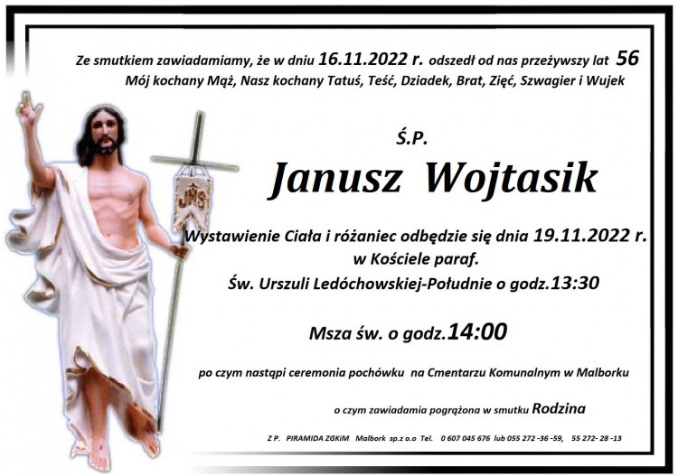 Zmarł Janusz Wojtasik. Żył 56 lat.