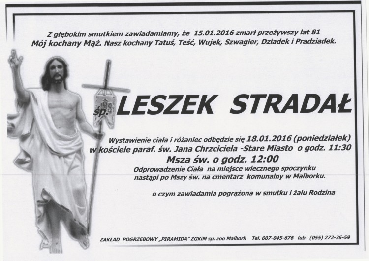 Zmarł Leszek Stradał. Żył 81 lat.