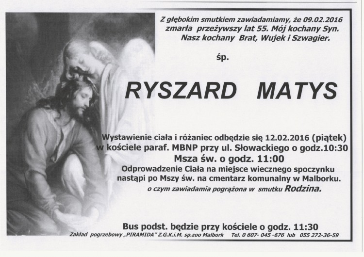 Zmarł Ryszard Matys. Żył 55 lat.