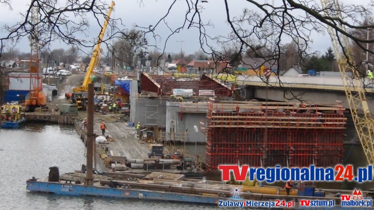 Zobacz postęp prac przy budowie II nitki mostu na rzece Nogat w Malborku&#8230;