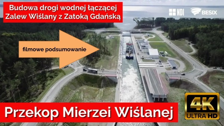 Budowa drogi wodnej łączącej Zalew Wiślany z Zatoką Gdańską etap I filmowe podsumowanie