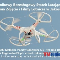 Wykonujemy Zdjęcia i Filmy Lotnicze w Jakości Full HD - Wielowirnikowy Bezzałogowy Statek Latający - Dron - Biały 24 TvMalbork.pl