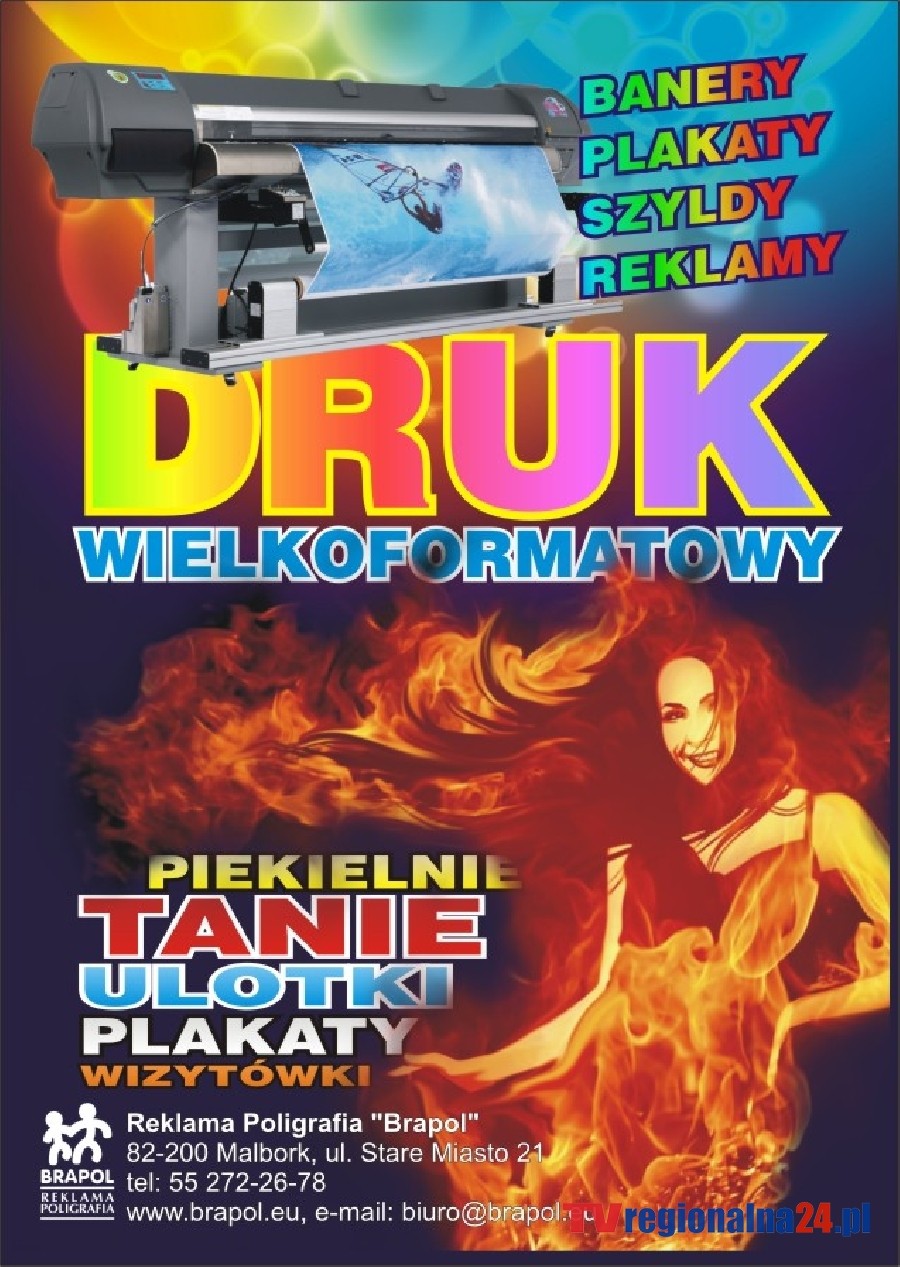 Reklama Poligrafia "Brapol" Janusz Politowski - tel: 55 272 26 78