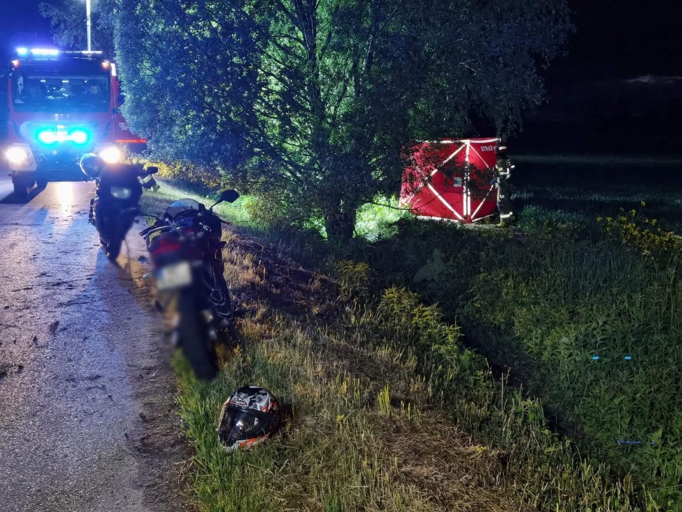 Nowy Dwór Gdański. Śmiertelny wypadek motocyklisty.