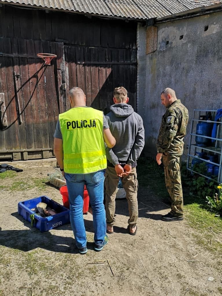 Nowy Dwór Gdański. Kłusownik uciekał przed policją wpław rzeką.