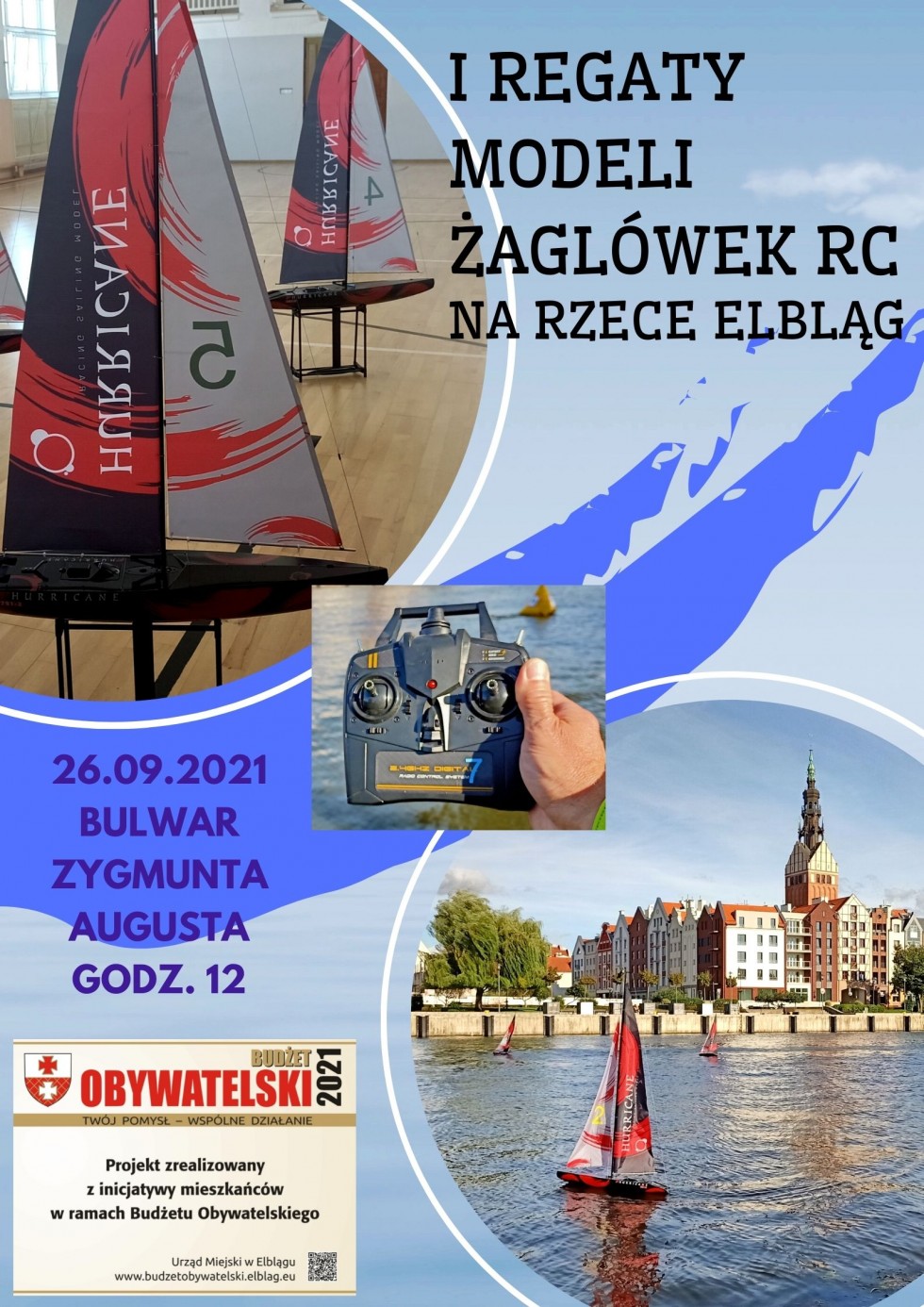 Żaglówki na pilota, czyli regaty modeli RC na rzece Elbląg.