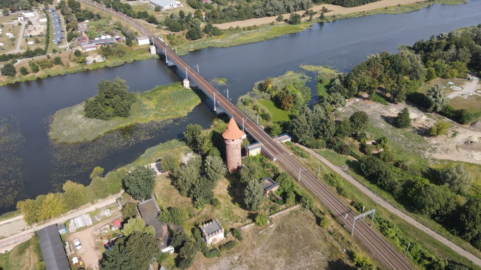 Baszta Maślankowa w Malborku z lotu ptaka