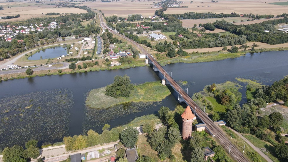 Baszta Maślankowa w Malborku z lotu ptaka