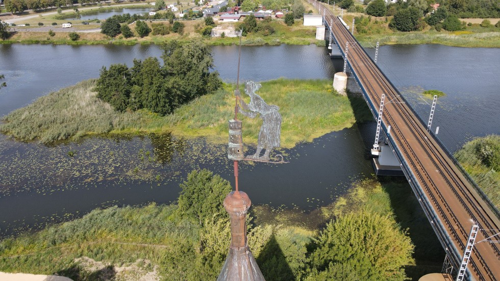 Baszta Maślankowa w Malborku z lotu ptaka