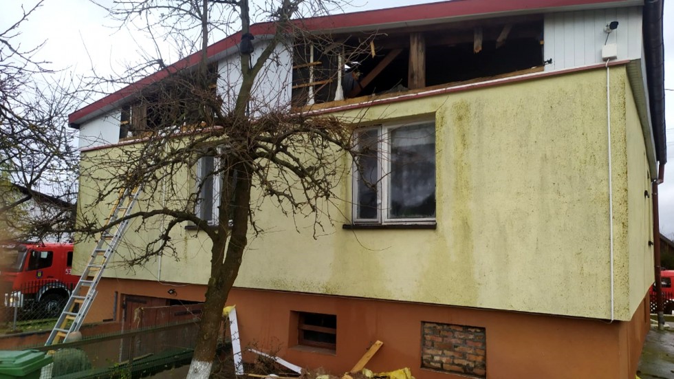 Pożar domu w Monasterzysku Wielkim – raport sztumskich służb mundurowych.
