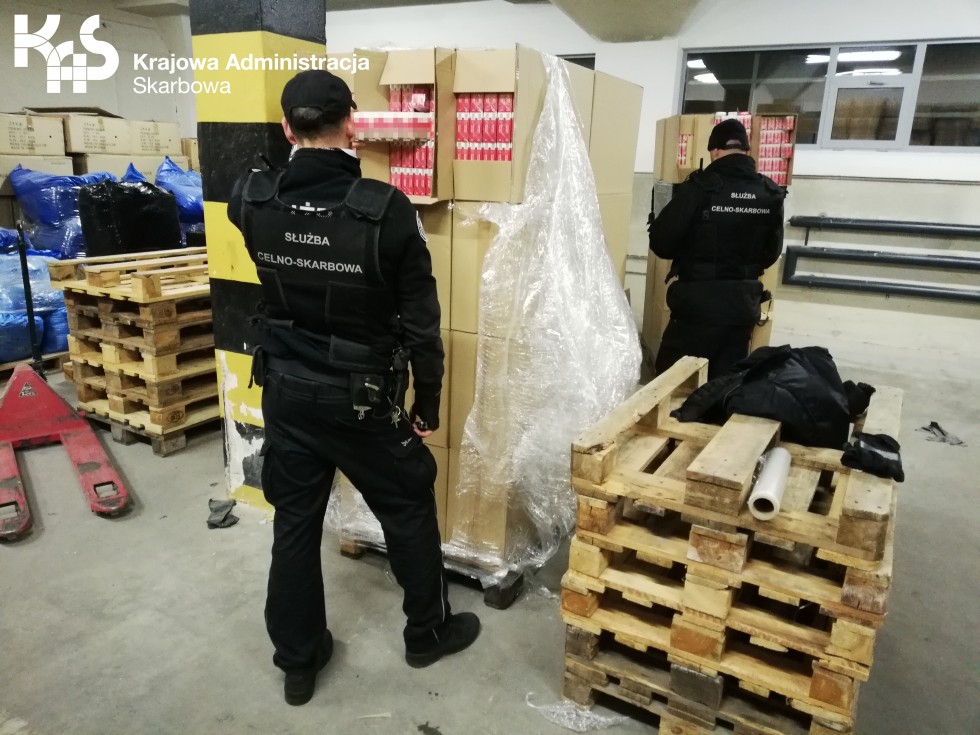 Papierosy o dużej wartości ukryte pod mrożonymi rybami.