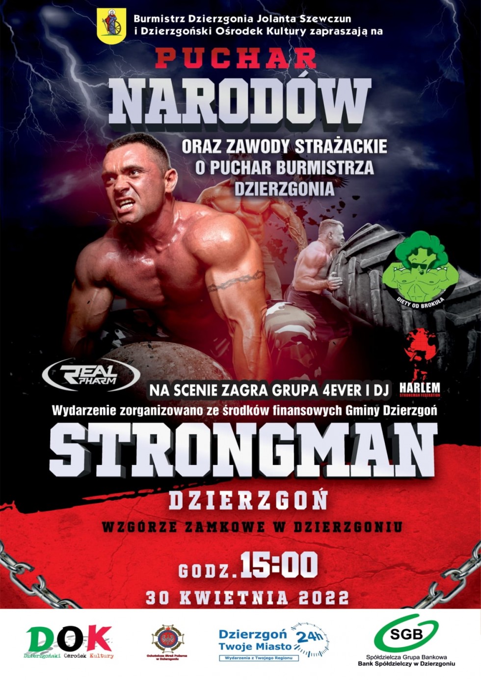 Dzierzgoń. Zawody strongmanów i strażaków na początek majówki.