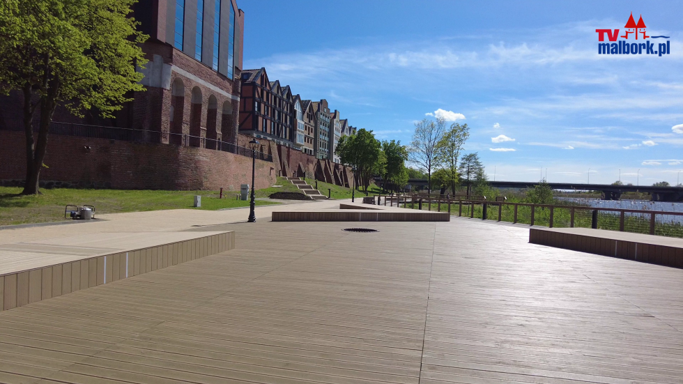 Malbork. Budowa bulwaru i kamienic nad Nogatem. Zobacz najnowsze nagranie 17.05.2022