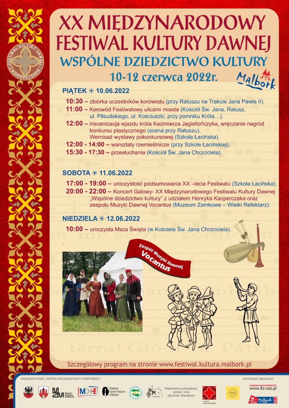 Malbork. Jubileuszowy XX Międzynarodowy Festiwal Kultury Dawnej.