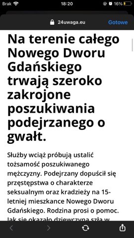 Nowy Dwór Gdański. Informacja o napadzie na dziewczynkę to fake news!