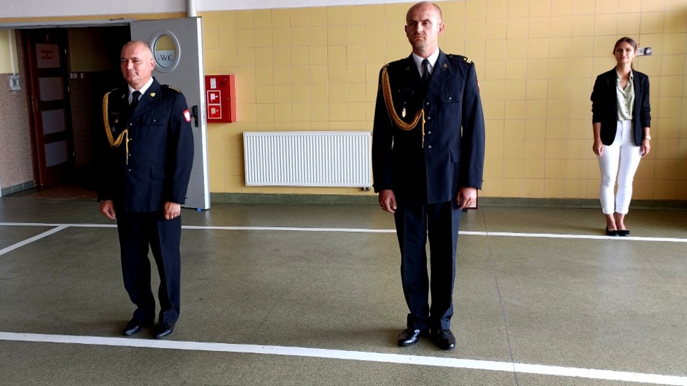 Nowy Dwór Gdański. Pożegnanie dowódcy JRG st. kpt. Grzegorza Jarzemskiego.