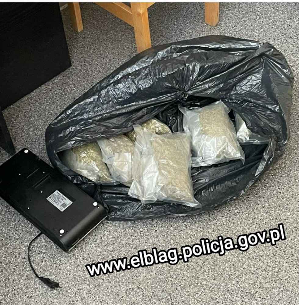 Elbląg. W mieszkaniu schowane miał prawie 2 kg marihuany i tabletki ecstasy.