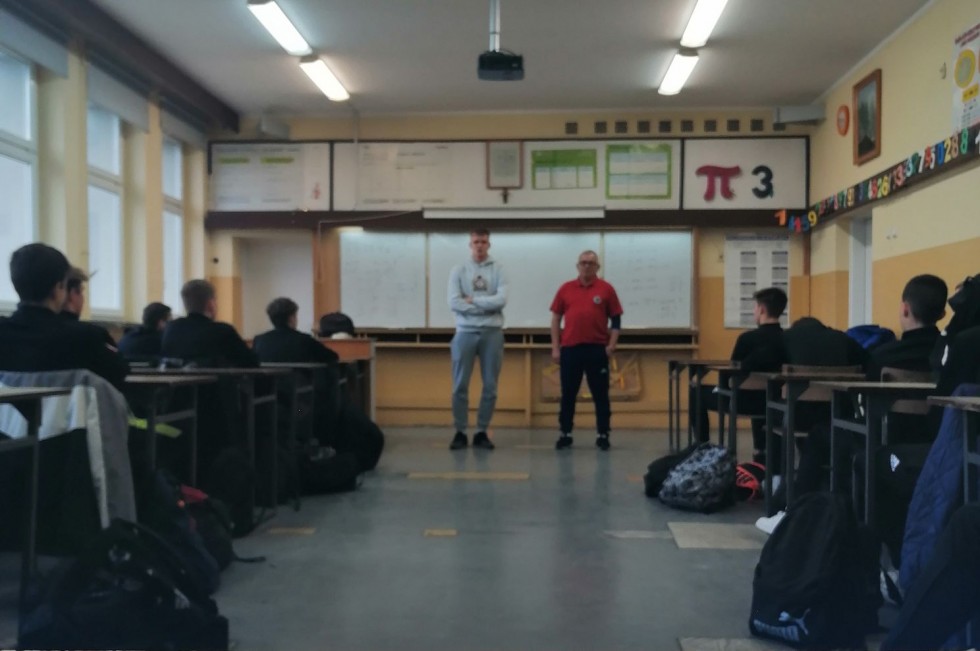 Malbork. Piłkarz Olimpii Elbląg Dawid Wierzba odwiedził ZST.