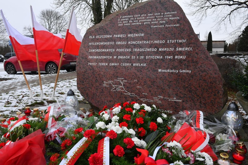 Gmina Cedry Wielkie. Rocznica obchodów Marszu Śmierci więźniów KL Stutthof.