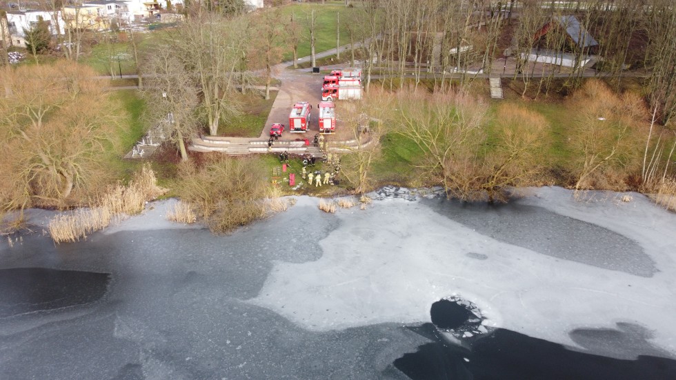 Sztum. Szkolenie z ratownictwa lodowego dla strażaków z OSP.