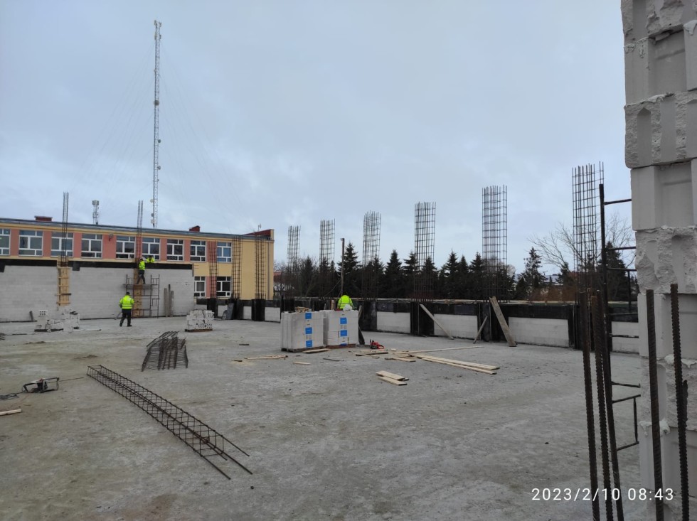 Miłoradz. Trwa budowa nowej sali sportowej.