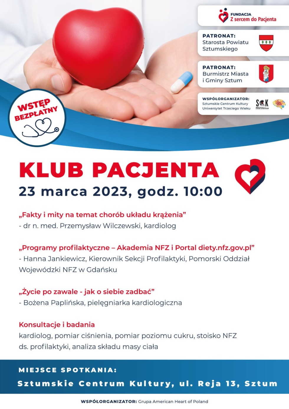 Powiat sztumski. Startuje Klub Pacjenta - wkrótce pierwsze spotkanie.