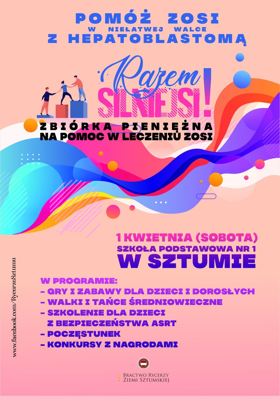 Sztum. Razem silniejsi – akcja charytatywna dla Zosi. Szczegóły na plakacie.