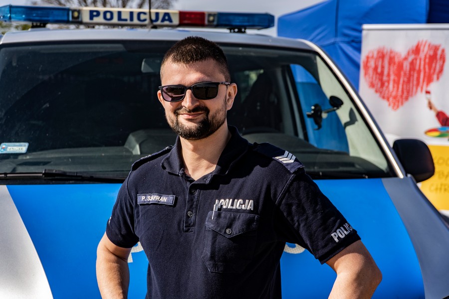 Powiat nowodworski. Policjanci na festynie Bezpieczna Krynica.