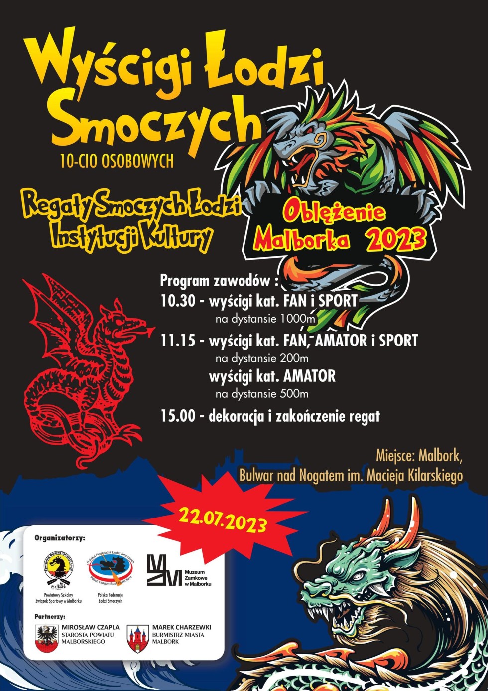 Malbork. Wyścigi Smoczych Łodzi już w weekend. Szczegóły na plakacie