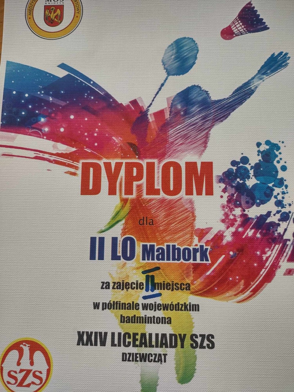Malbork. Uczennice II LO na podium Półfinału Wojewódzkiego w badmintona.