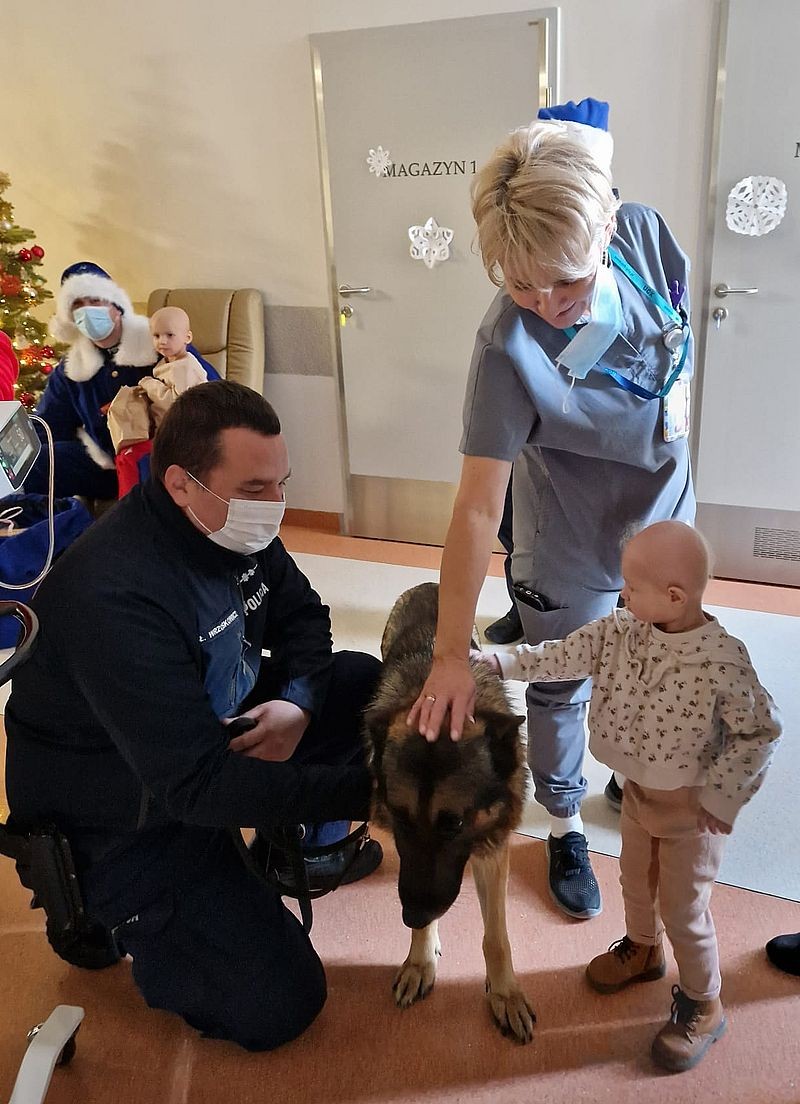 Niebieski Mikołaj z Mentosem odwiedzili dzieci w Klinice Pediatrii w Gdańsku.