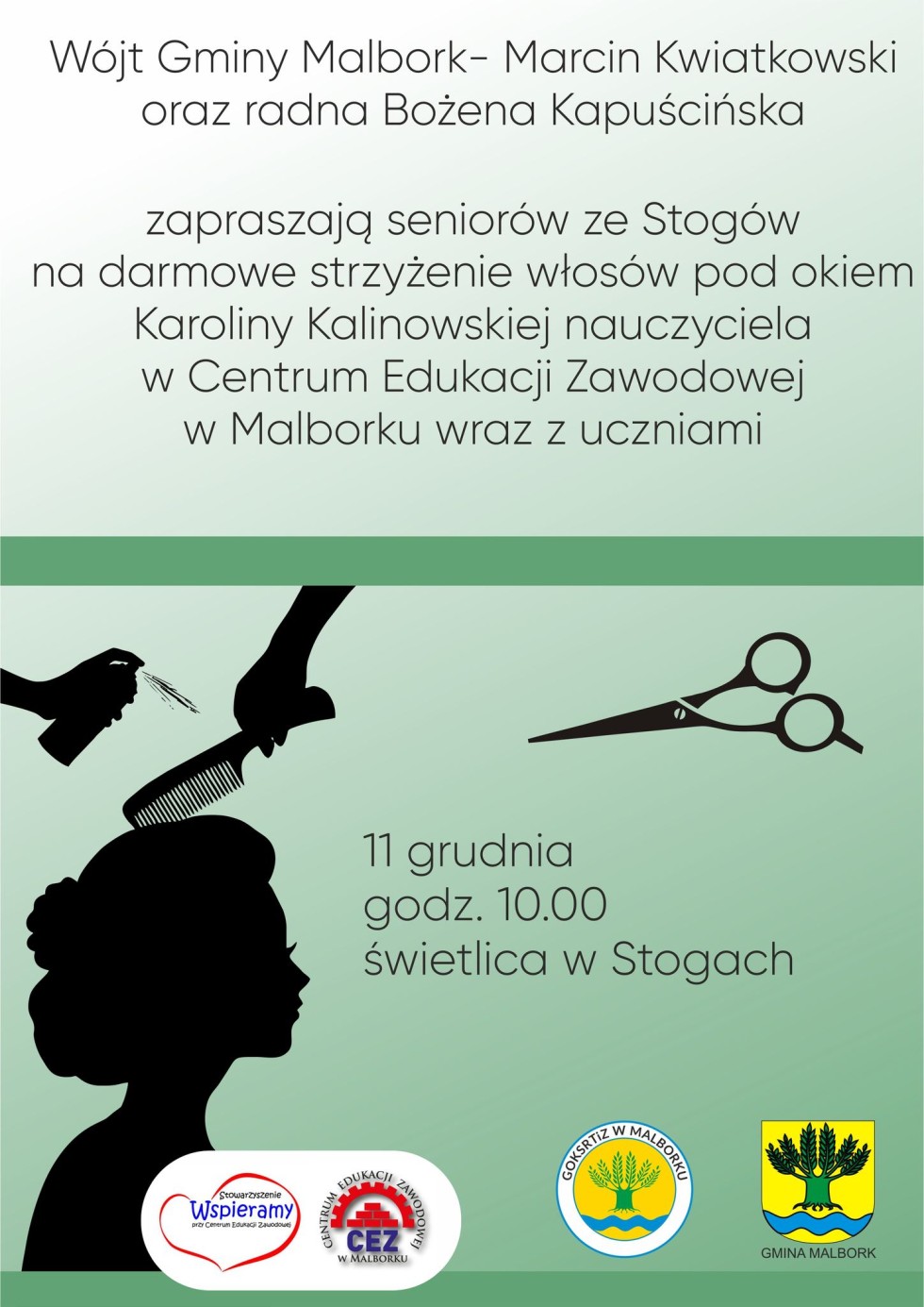 Gmina Malbork. Bezpłatnie strzyżenie seniorów – teraz przyszła kolej na sołectwo Stogi.