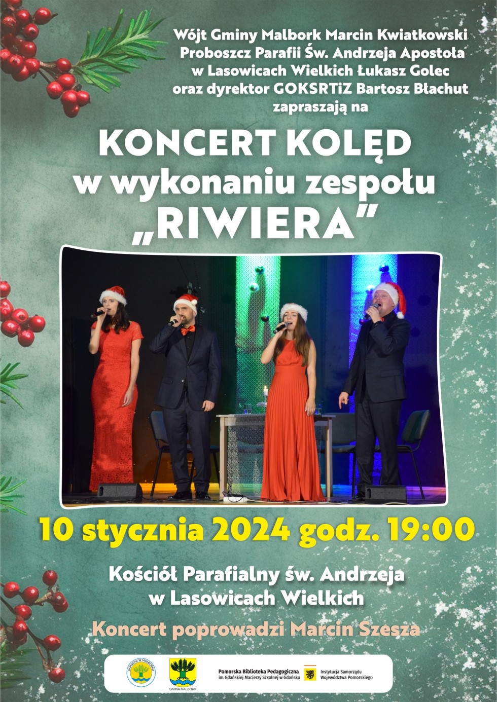 Gmina Malbork. Koncert kolęd z zespołem Riwiera.