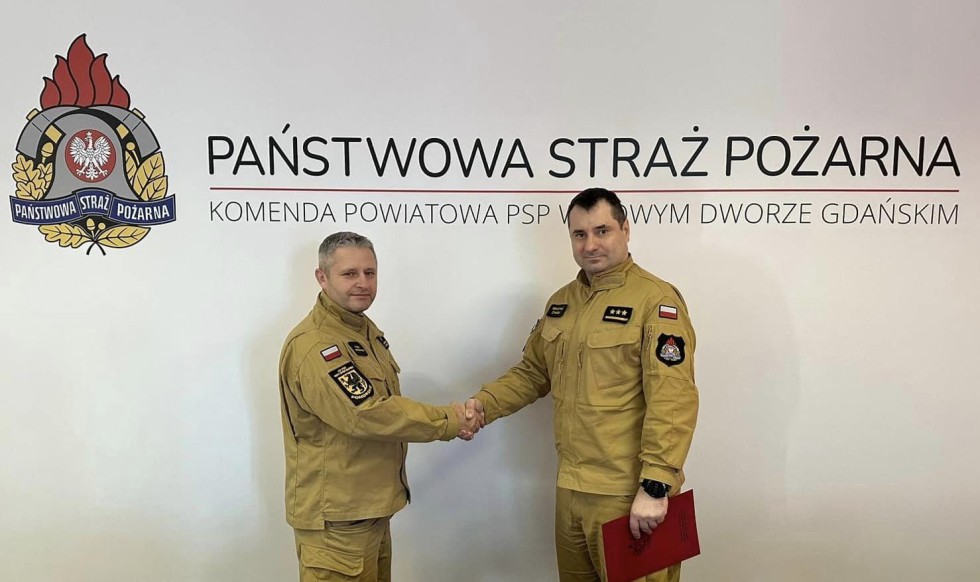 Nowy Dowódca Jednostki Ratowniczo - Gaśniczej PSP w Nowym Dworze Gdańskim