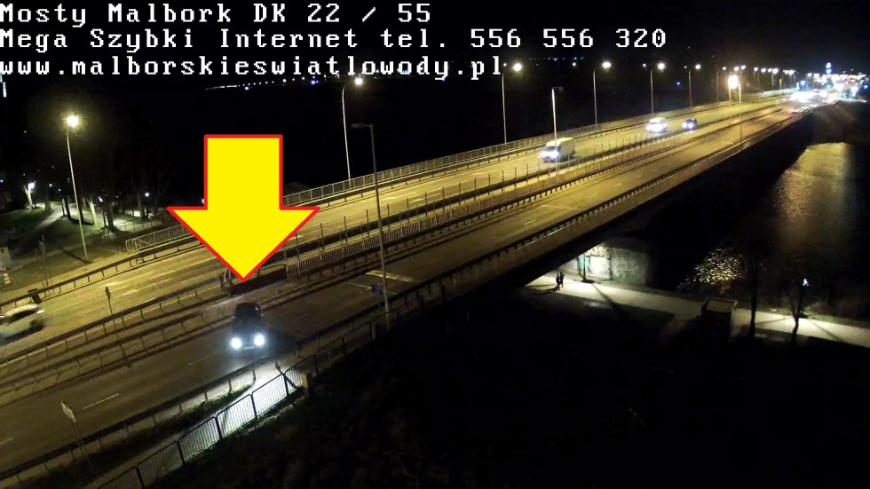 Kierowca jechał pod prąd na moście nad Nogatem w Malborku! Zobacz wideo 15.03.2024