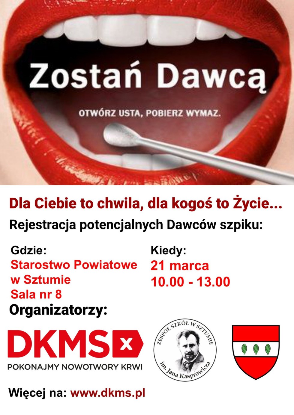 Sztum. I ty możesz kogoś uratować - zostań dawcą szpiku.