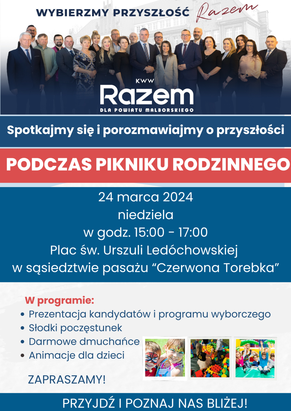 KWW Razem dla Powiatu Malborskiego zaprasza na piknik rodzinny.